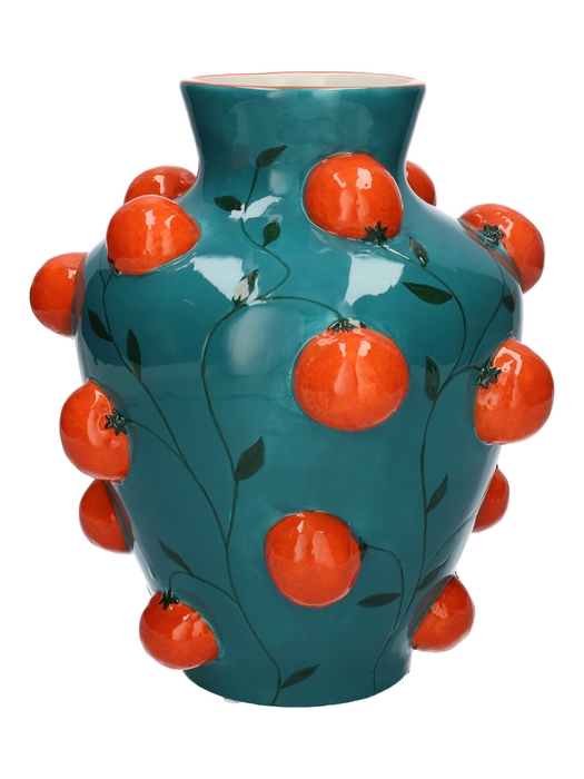 <h4>DF00-730381100 - Vase Oranges d10/21.5xh25.8 orange/petrol</h4>