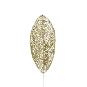 Christmas sticks 10cm Leaf glitter 14*6cm