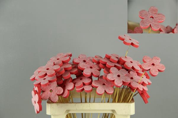 Stick Flower 7cm Red