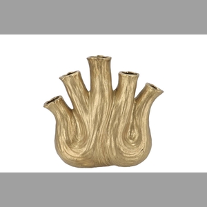 Aglio Gold Vase Oval 25x11x24cm