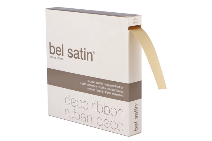 Ribbon Satin 51 Light Gold 100m X 25mm P/1