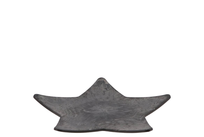 <h4>Melamine Grey Bowl Star 24x24x2cm</h4>