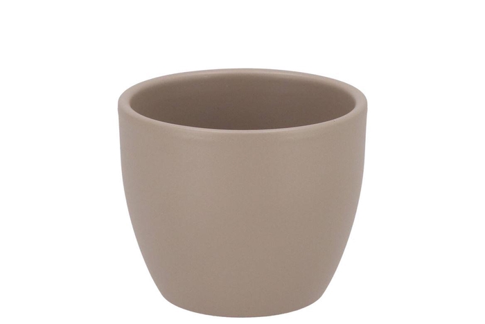 <h4>Ceramic Taupe Matt Pot 10cm</h4>