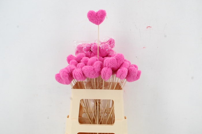 <h4>Stick Heart Fluffy 7,5cm Cerise</h4>