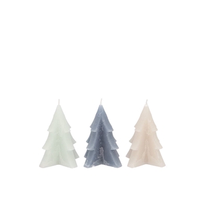 Frosty Grey Mix Pine Tree Candle 6x8cm Ass