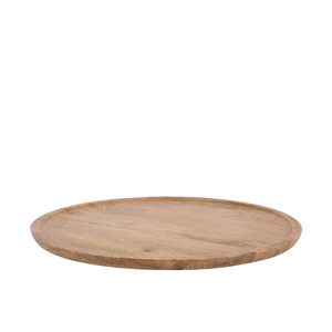 Mumbai Mango Wooden Tray Round Small Edge 38x38x2cm Nm