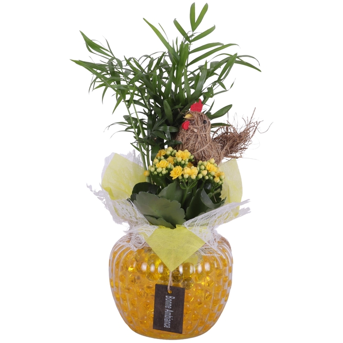 <h4>Easter Arr. Indoor Glass Round relief Ø15cm 2PP</h4>