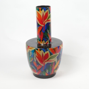 Vase Metal Multicolor Flowers