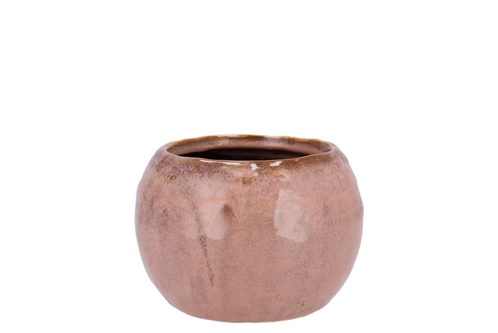<h4>Iron Stone Old Pink Ball Pot 14x14x10cm</h4>
