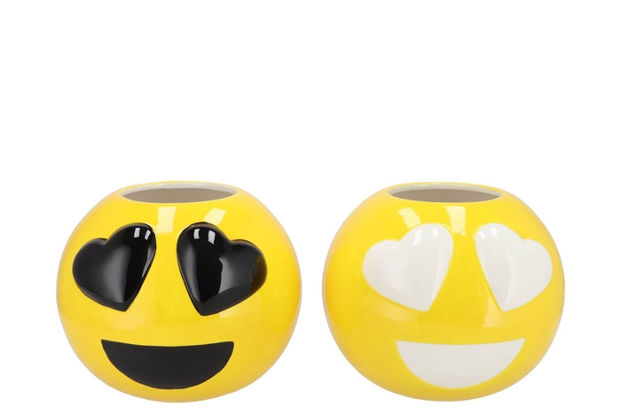 <h4>Smiley Lovely Yellow Mix Vase Ass 21x21x18cm</h4>