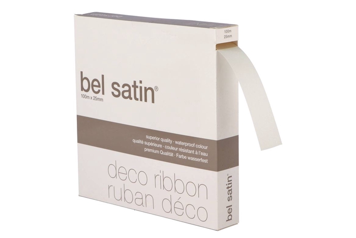 <h4>Ribbon Satin 70 Ivory 100m X 25mm P/1</h4>