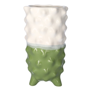 DF03-710612600 - Vase Spike d13xh22.5 green / white