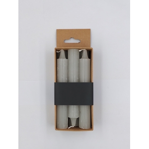 DF11-731274800 - Set/6 Dinner candle Lucian d2.2xh14 rustic l.grey