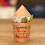 <h4>CACHEPOT KRAFT 10 CM X 06 CM C/20 QUEM PLANTA AMOR COLHE FELICIDADE</h4>
