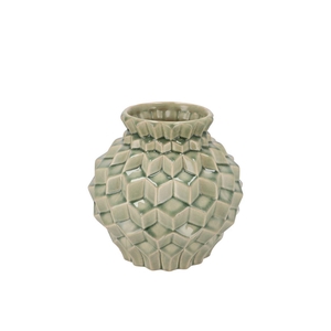 Gia Green Structure Vase 15x15x15cm Nm