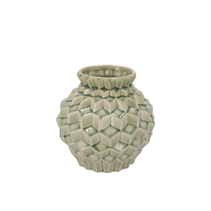 Gia Green Structure Vase 15x15x15cm