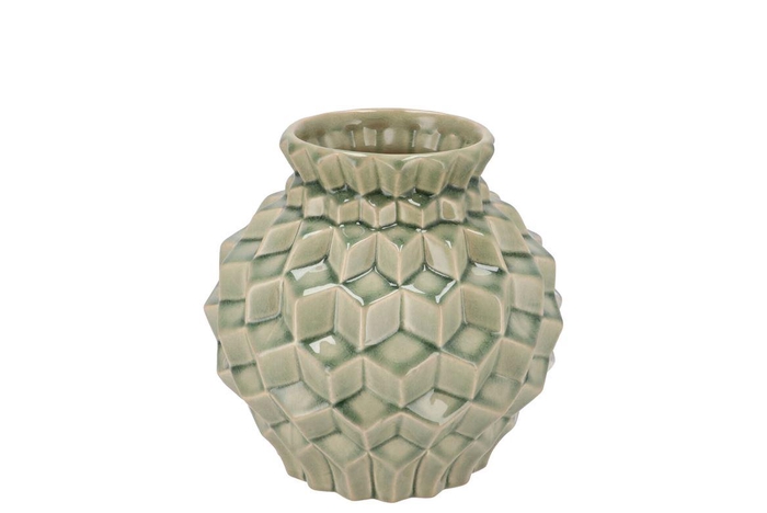 <h4>Gia Green Structure Vase 15x15x15cm</h4>