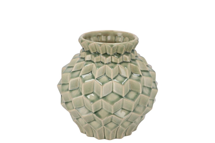 <h4>Gia Green Structure Vase 15x15x15cm Nm</h4>
