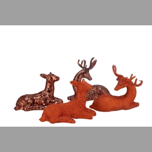 Sparkle Copper/bronze Deer Couple Ass 20x12x12cm