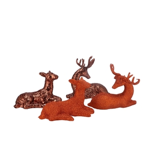 Sparkle Copper/bronze Deer Couple Ass 20x12x12cm