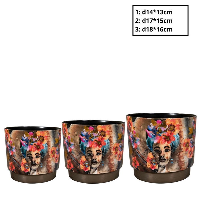 <h4>Metal Majestic pot S/3 d18*16cm</h4>