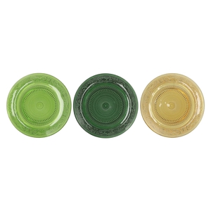 Dayah Forest Green Glass Plate 32,5x2,5cm Ass P/1