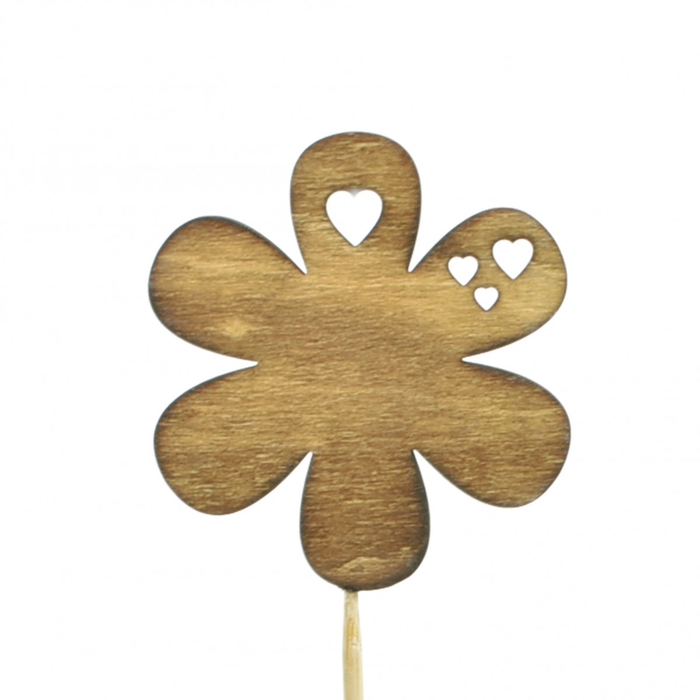<h4>Bijsteker 20cm Bloem hout 7cm</h4>