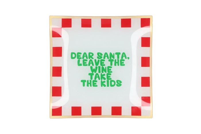 Plate Square Dear Santa 18x18x2cm