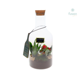 Green Bottle fles small met arrangement Groot moederdag