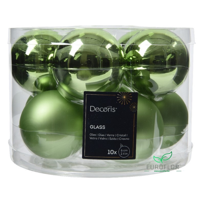 <h4>KERSTBAL GLASS 60MM 10PCS GREEN TEA</h4>