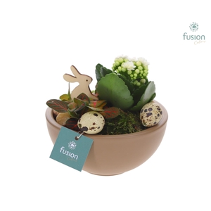 Schaal keramiek Moon Small beige Pasen met arrangement