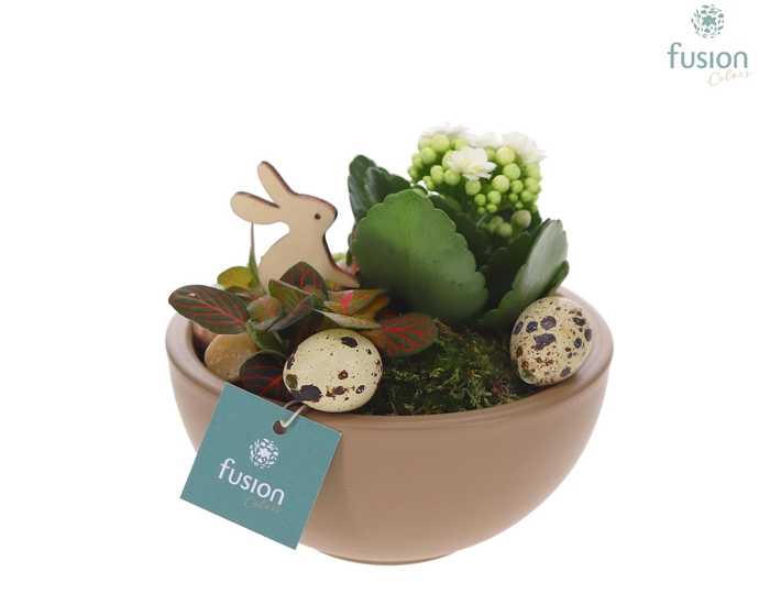 <h4>Schaal keramiek Moon Small beige Pasen met arrangement</h4>