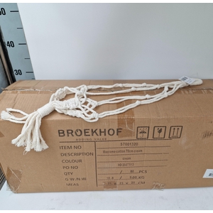 MACRAME COTTON 70CM CREAM PLANT HAN