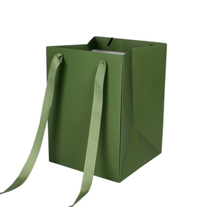 Bag Elegant carton 18x18xH25cm green 20/bag