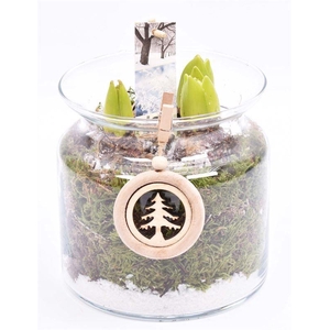 Glas cilinder met hals 15cm