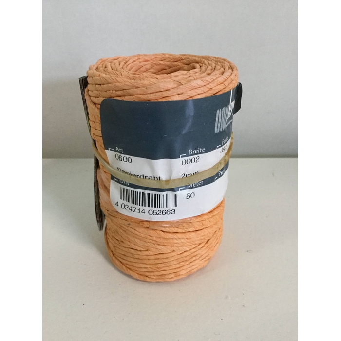 <h4>PAPIERDRAAD ORANJE 2MM 50M</h4>