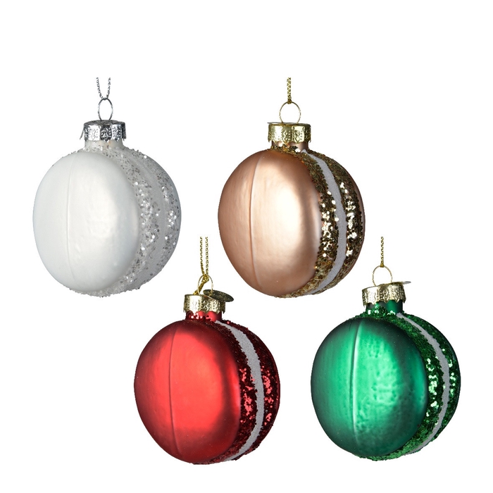 <h4>Kerstbal Hanger macaron 70mm</h4>