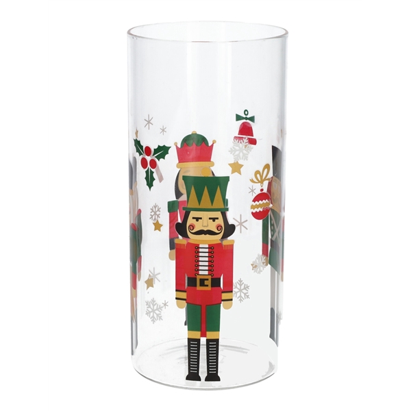 <h4>Cylinder Nutcrackers d9xh20 clear+multi dec</h4>