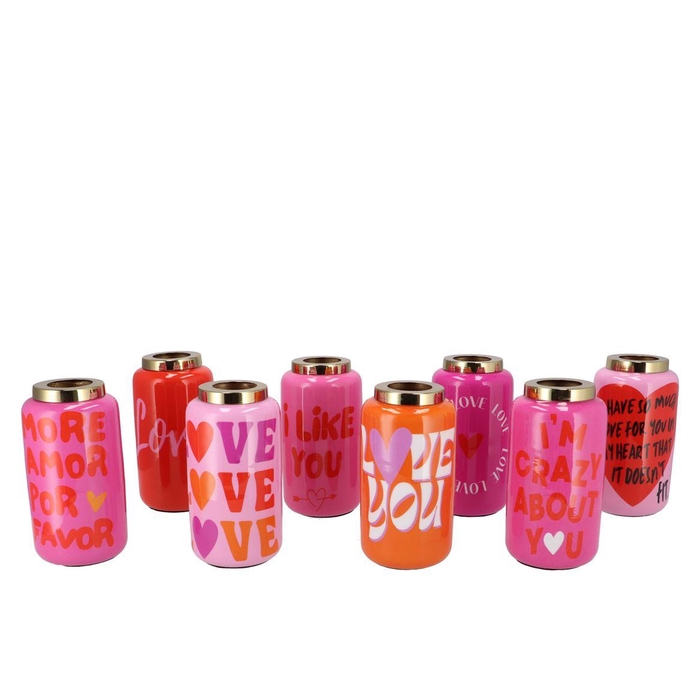 <h4>Judy Fuchsia Mix Vase Love Ass 9x9x16cm</h4>