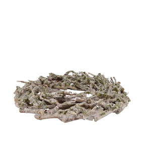 Wreath Festive Birch Moss With Snow 50x9cm