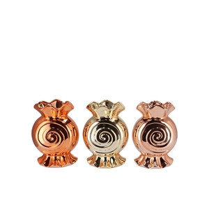 Candy Spiral Metallic Mix Vase Ass 14x11x20cm Nm
