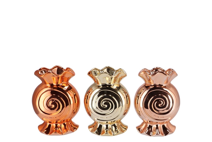 <h4>Candy Spiral Metallic Mix Vase Ass 14x11x20cm Nm</h4>