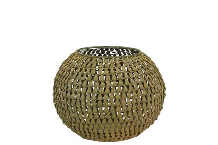 <h4>Casablanca Green T-light Iron 17x17x14cm</h4>