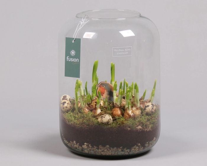 <h4>Green Bottle Isabella XLarge Pasen met Narcissen</h4>