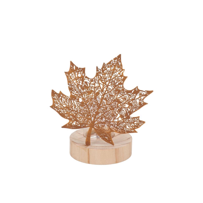 <h4>Katy Rust Metal Leave T-light 15x10x16cm</h4>