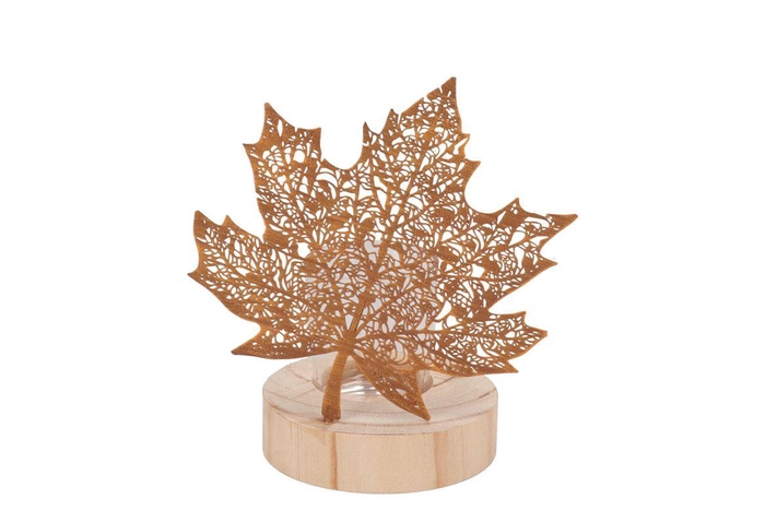Katy Rust Metal Leave T-light 15x10x16cm