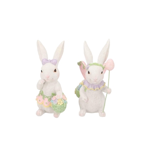 Mimi Pastel Bunny Flower & Egg Ass 9x11x17cm