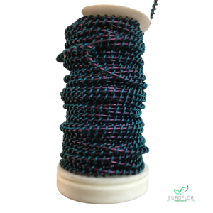 WIKKELDRAAD TWO TONE - PETROL rond VIOLET - 100GR 10M
