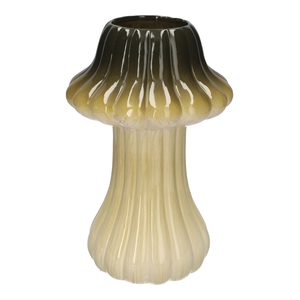 DF00-665482900 - Vase Toadstool1 lines d8/18xh28.5 green