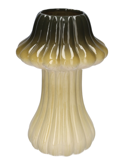 <h4>DF03-665482900 - Vase Toadstool1 lines d8/18xh28.5 green</h4>